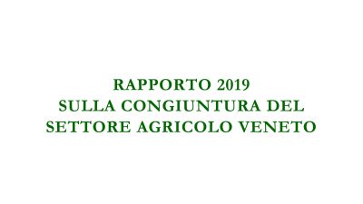 Rapporto 2019 sulla congiuntura del settore agricolo veneto