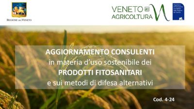 Aggiornamento consulenti in materia d’uso sostenibile dei prodotti fitosanitari e sui metodi di difesa alternativi